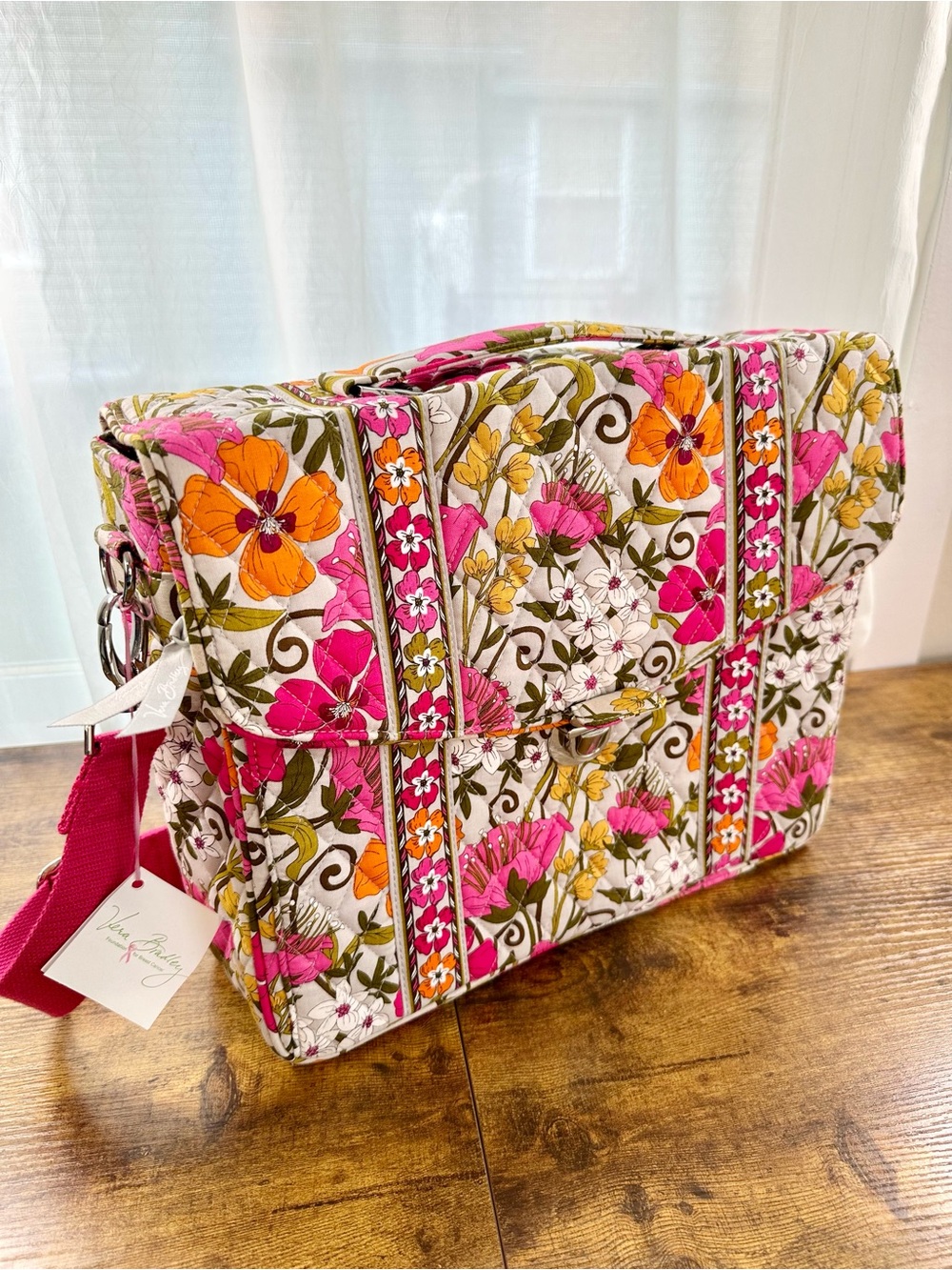 Vera Bradley Tea Garden Attaché Case, Retro Florals, Retired 2011, Computer Bag - Picture 2 of 16